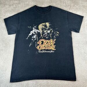 Vintage Y2K Ozzy Osbourne T-Shirt Men's L Black The Ultimate Sin Rock Band Tee